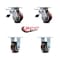 Service Caster 4 Inch Polyurethane Caster Set with Roller Bearing 2 Brakes 2 Rigid SCC SCC-TTL30S420-PPUR-2-R-2 - alternate 3
